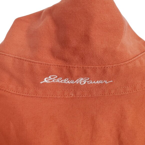 Eddie Bauer Mens Size XL Shirt Button Down Long Sleeve 100% Cotton Autumn Orange - Picture 3 of 8